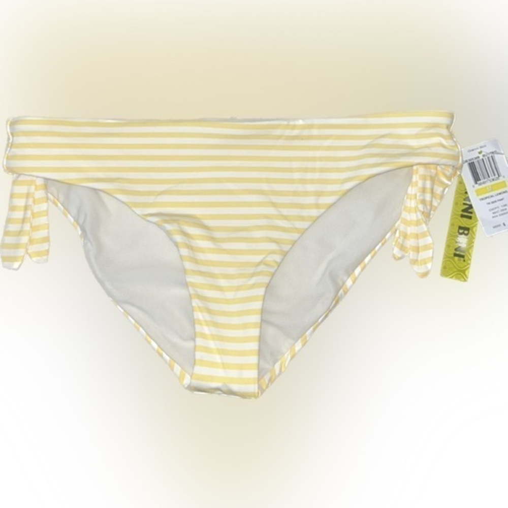 Gianni Bini tropical lemons tie side bikini bottom NWT size M